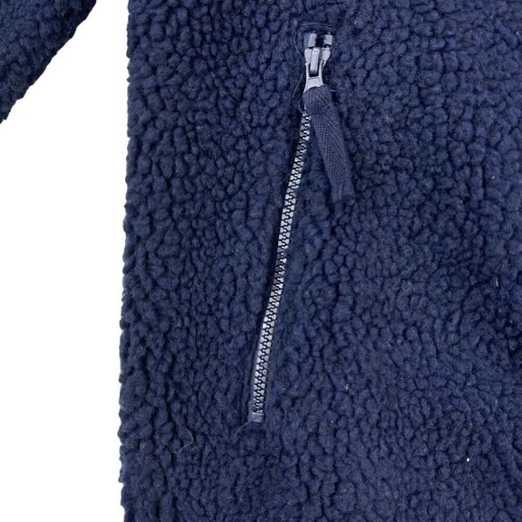 New Pacific & Park Men US S Navy Blue Sherpa Fleece Jacket Zip-Up Pockets Coat - Picture 7 of 13